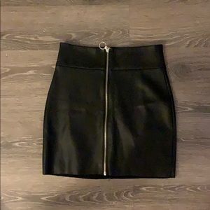 Black faux leather mini skirt express